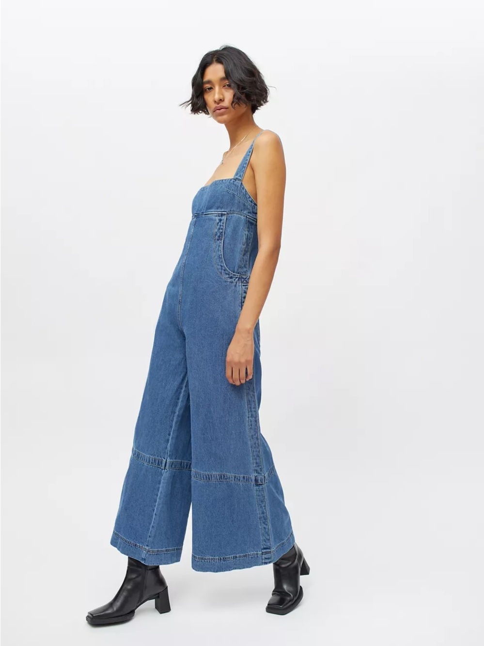 NWT Penny Wide-Leg Blue Denim Jumpsuit